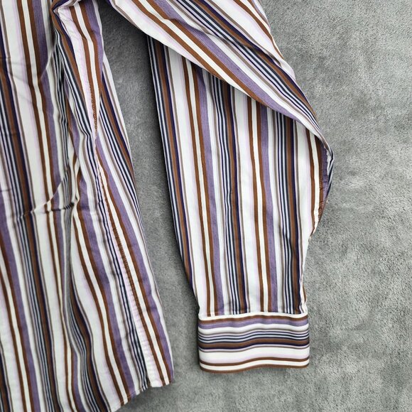Men's Bugatchi Uomo Multicolor Striped Shirt Long Sleeve Button Down Size L - Picture 10 of 14